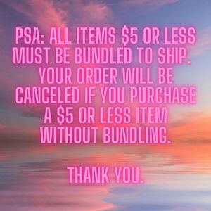 !!! All items $5 and under must be bundled !!!